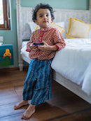 Prathaa 100% Kids Cotton Kurta with Mandarine Collar