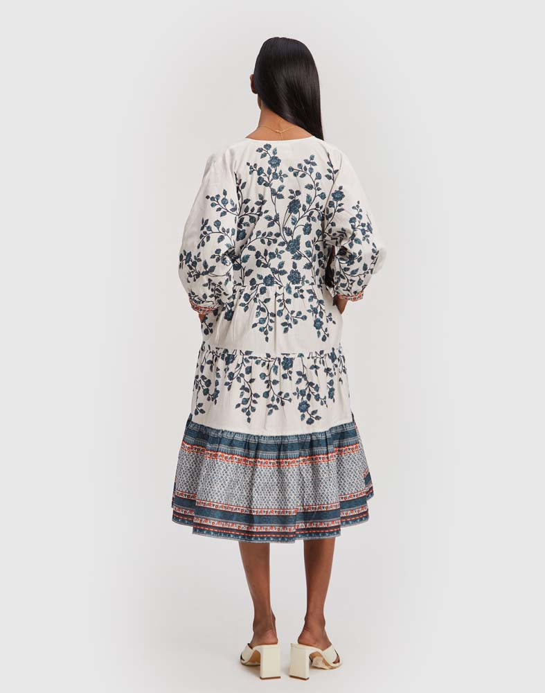 Reistor Poplin Kimono Sleeve Midi Dress
