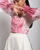 The Loom Art  Ikigai Magenta Silk Top
