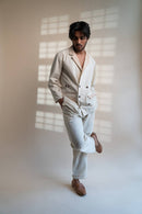 100% Organic Cotton Dawning Unisex Double Breasted Jacket & Pleated Pants Set