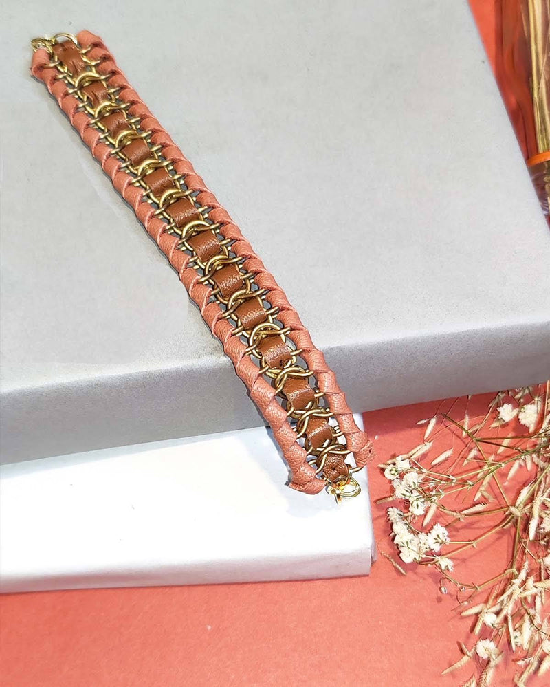 Noupelle  Link Pink Upcycled Leather Bracelets