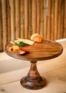 Hohmgrain Home Décor Dark Brown Seasoned Mango wood Handcrafted Detachable Cake Stand