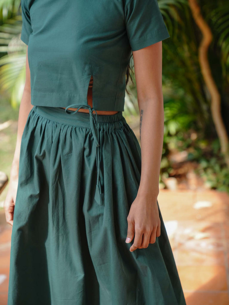 Vanaras Organic Cotton Orman Green Skirt
