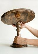 Hohmgrain Home Décor Dark Brown Seasoned Mango wood Handcrafted Detachable Cake Stand