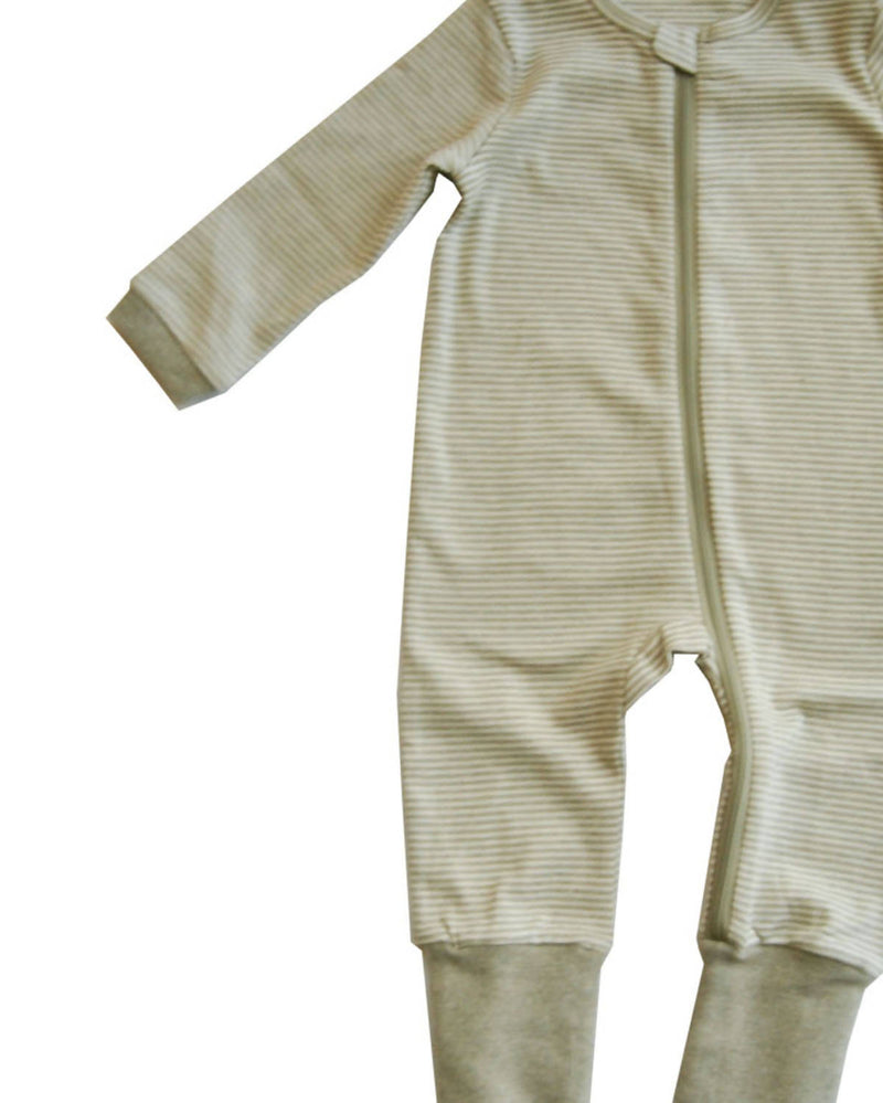 Ethically Made Lil Fern Organic Zipup Sleepsuit, Newborn-upto 2years