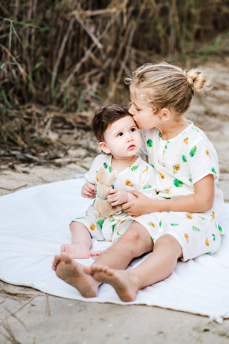 Ethically Made Poppet Pear Organic Muslin Romper