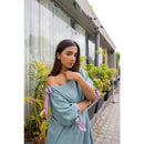 AC By Aratrika Chauhan 100% Organic Jute Purple-Blue Dress