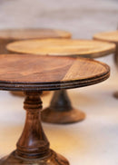 Hohmgrain Home Décor Dark Brown Seasoned Mango wood Handcrafted Detachable Cake Stand
