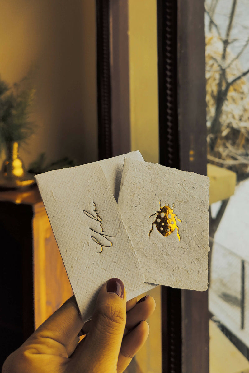 Unalome Ladybug Handmade Sugarcane Paper Wishcards - Set of 5