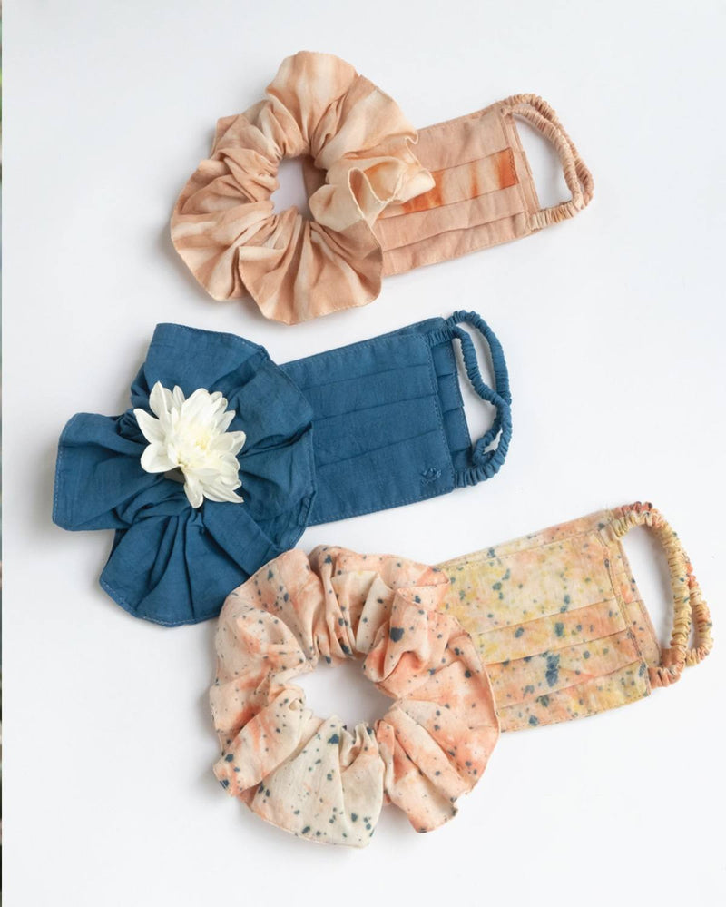 Something Sustainable  Mask and Scrunchie Set in Organic Cotton
