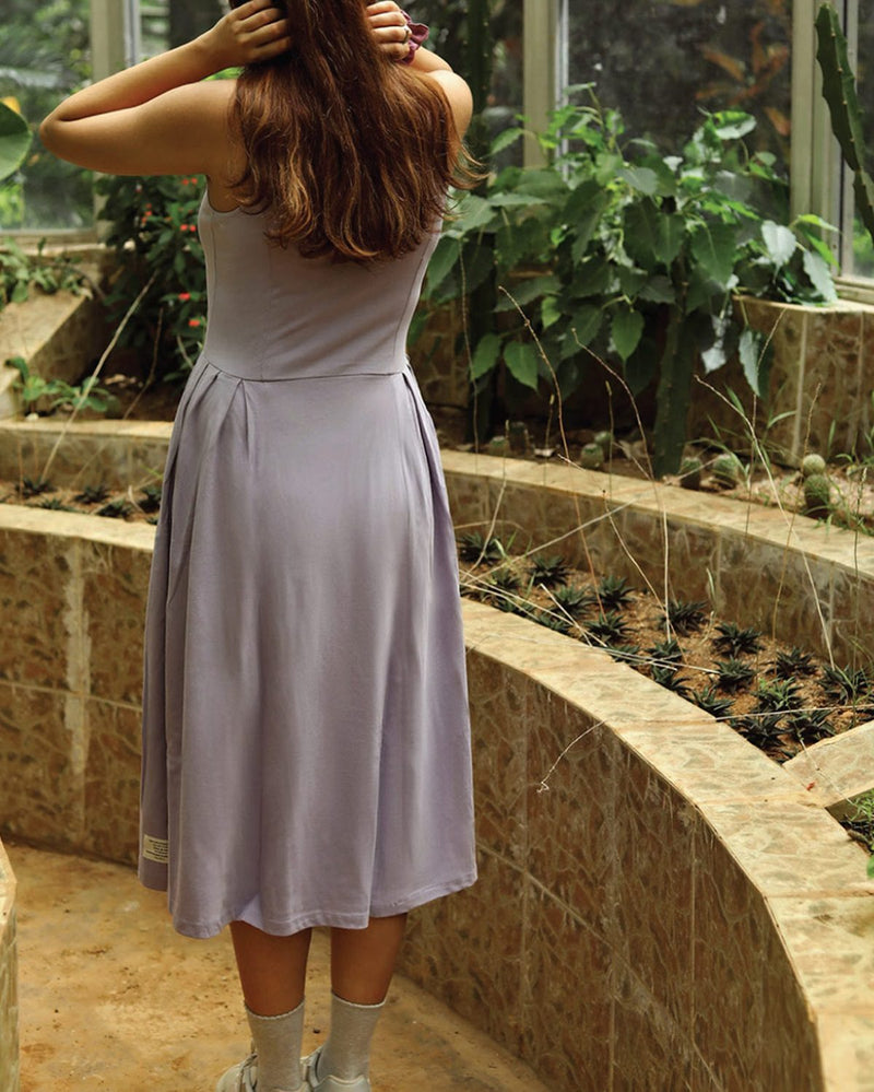 Something Sustainable  Petal Pleated Dress in Organic Cotton