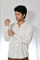 Earth Republic 100% Sustainable Sugarcane Fabric White Cellar Handcrafted Shirt