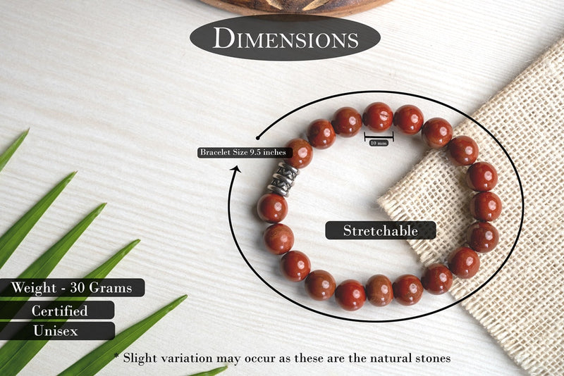 Bamboology Original Red Jasper Bracelet For Balance, Endurance and Emotional Wellbeing
