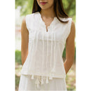 AC By Aratrika Chauhan 100% Organic Cotton Linen White Skirt-Top