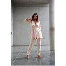 AC By Aratrika Chauhan 100% Organic Handloom Cotton Stripe Pink Jacket-Pant