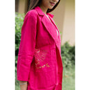AC By Aratrika Chauhan 100% Organic Linen Majenta Jacket-Pant
