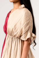 Ecru Wine Half Blouse