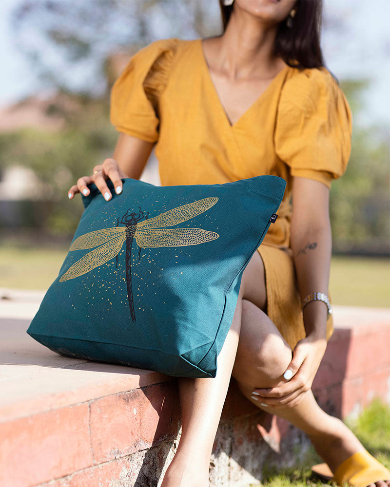 Large Zipper Tote Bag - Spectacular DragonFly
