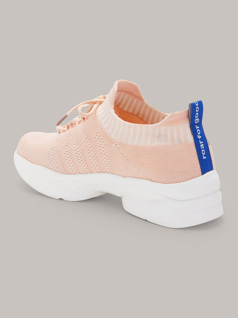 Roar For Good Peach Casual Shoes for Women | Soft Cushion Insole, Slip-Resistance, Dynamic Feet Support & Arch Support | Made from recycled PET bottles | Fashionable and stylish