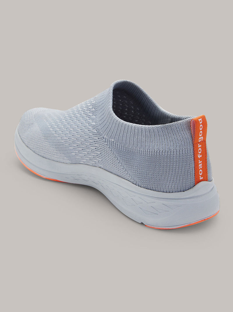 Roar For Good Grey Slip on Shoes for Men | Soft Cushion Insole, Slip-Resistance, Dynamic Feet Support & Arch Support | Made from recycled PET bottles