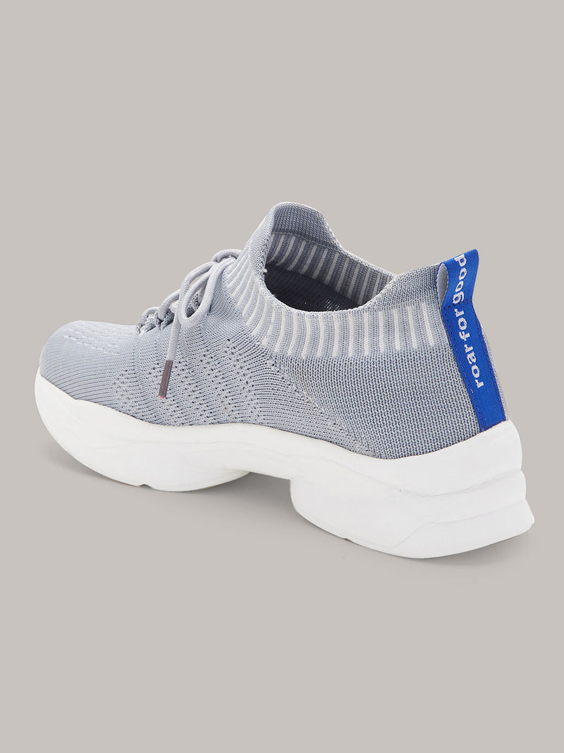 Roar For Good Grey Casual Shoes for Women | Soft Cushion Insole, Slip-Resistance, Dynamic Feet Support & Arch Support | Made from recycled PET bottles | Fashionable and stylish