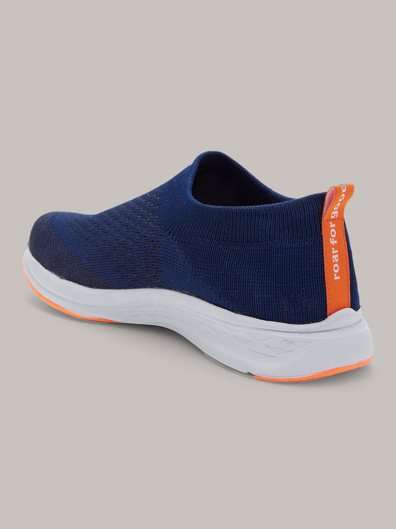 Roar For Good Navy Blue Slip on Shoes for Men | Soft Cushion Insole, Slip-Resistance, Dynamic Feet Support & Arch Support | Made from recycled PET bottles