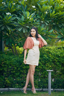 The Conscious Closet Otter Brown and Cream Congo Meadow Detachable Dress