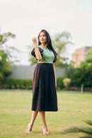 The Conscious Closet Black and Spanish Green Black Ash Detachable Dress