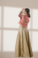 Rj Label Golden Shimmmer Golden Skirt Organic Ghicha Silk Women
