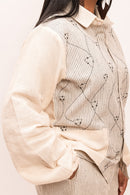 Rj Label Bloomstripe Offwhite Shirt Organic Kala Cotton Women