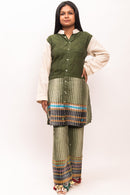 Rj Label Leafdahlia Green Tunic Organic Kala Cotton Women