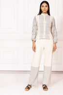 Rj Label Aath Taka Offwhite Pant Kala Cotton Women