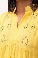 Rj Label Sunflare Yellow Dress Organic Kala Cotton Women