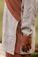 Rj Label Asymmetrical Brown Shirt Kala Cotton Unisex