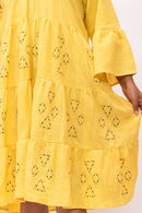 Rj Label Sunflare Yellow Dress Organic Kala Cotton Women
