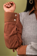 Rj Label Asymmetrical Brown Shirt Kala Cotton Unisex