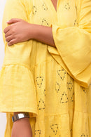 Rj Label Sunflare Yellow Dress Organic Kala Cotton Women