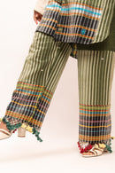 Rj Label Leafdahlia Green Pant Organic Kala Cotton Women
