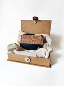 Green Hermitage Iris- Apple leather & cork Card Holder (Navy blue)