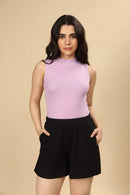 Carbontree Bamboo Women Lavender Haze Highneck Tank Top