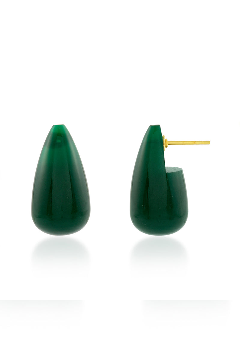 Arvino Green Jade Drop Earrings (Water Resistance Premium Plating)