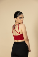 Carbontree Women Bold Red Bamboo Strappy Top