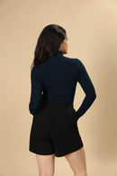 Carbontree Bamboo Women Mid Night Navy Quarter Zip Top