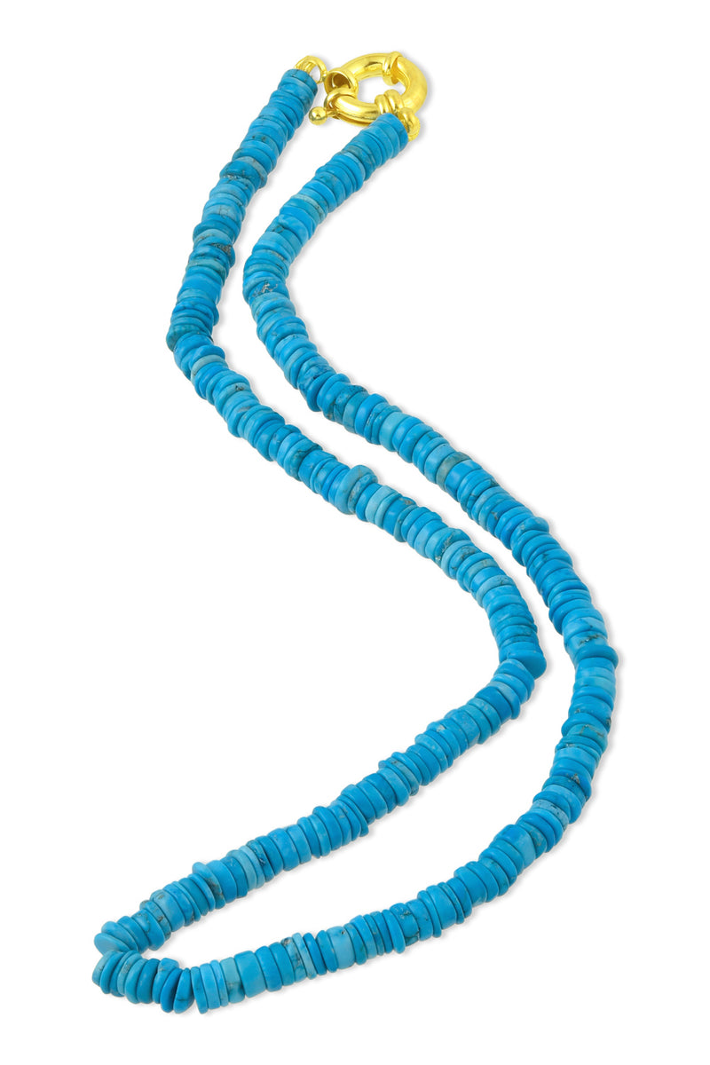 Arvino Turquoise Tier Beaded Necklace (Water Resistance Premium Plating)