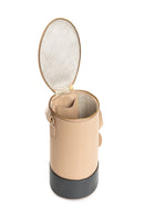 Green Hermitage Hemera Vegan Leather Bucket Bag (Almond & Grey)