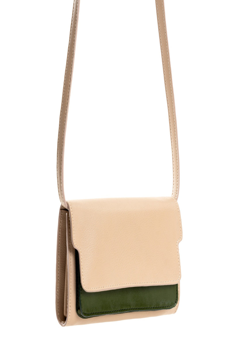 Green Hermitage Fides Vegan Leather Women's Wallet (Almond & Green)