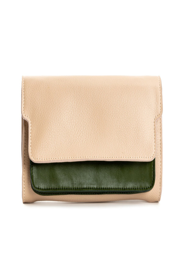 Green Hermitage Fides Vegan Leather Women's Wallet (Almond & Green)
