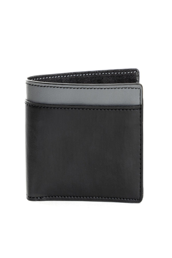 Green Hermitage Zeus Vegan Leather Men's Wallet (Black & Grey)