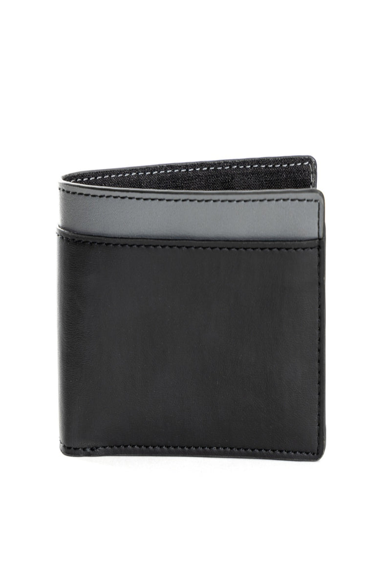 Green Hermitage Zeus Vegan Leather Men's Wallet (Black & Grey)