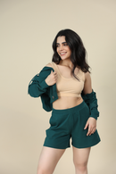 Carbontree Organic Cotton Women Deep Teal Comfort Shorts